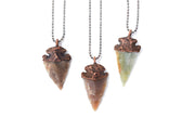 Arrowhead fossil necklace | Electroformed fossil jewelry