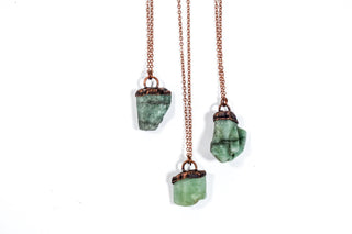 Emerald crystal necklace | Raw emerald necklace