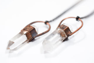 SALE Quartz crystal necklace | Electroformed crystal necklace