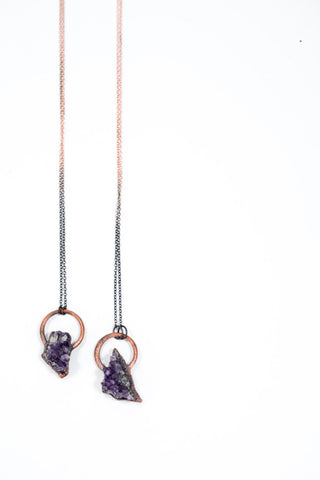Amethyst crystal necklace | Amethyst statement necklace