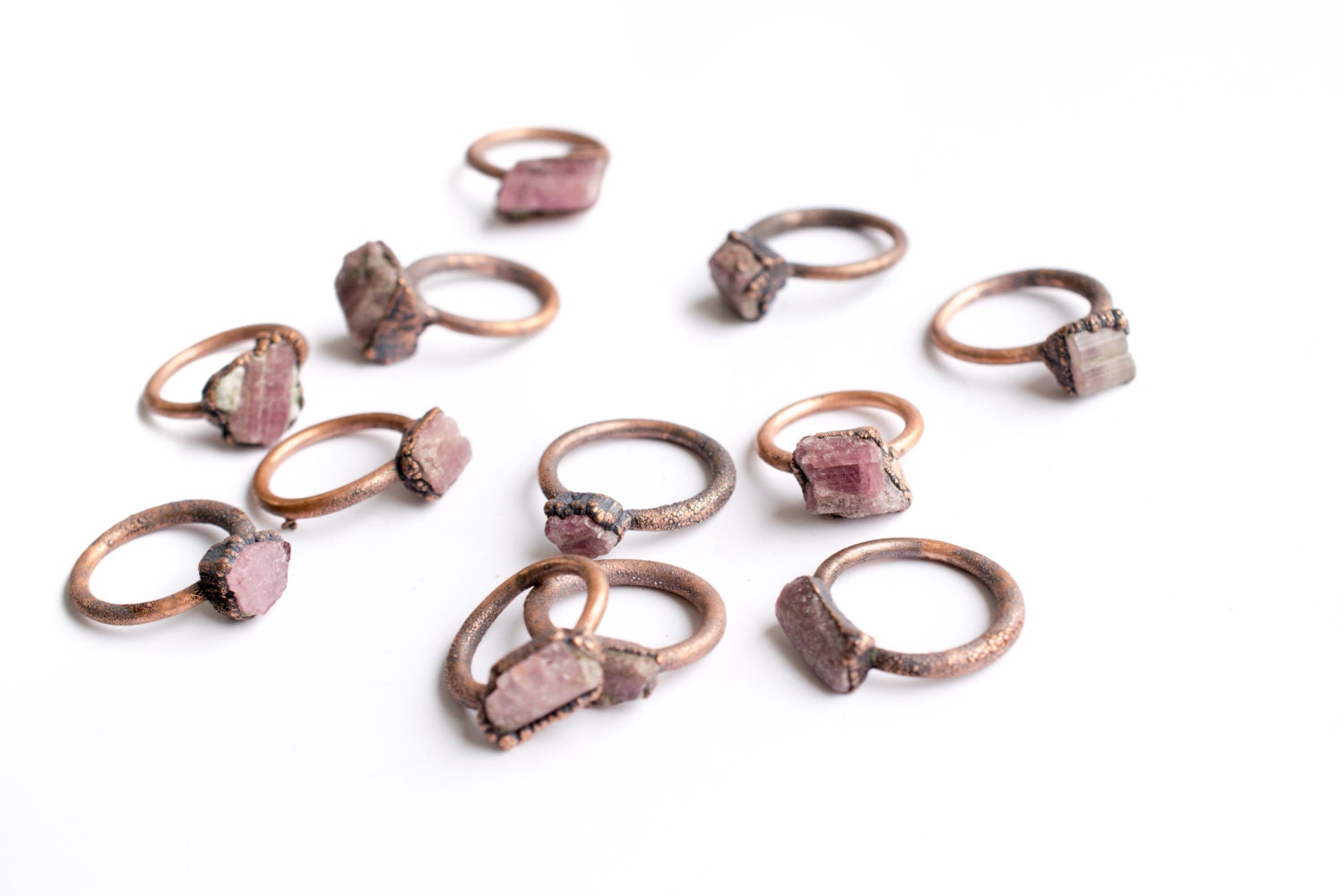Raw tourmaline ring | Pink tourmaline crystal ring