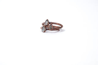 Faceted aquamarine ring | Teardrop stone stacking ring