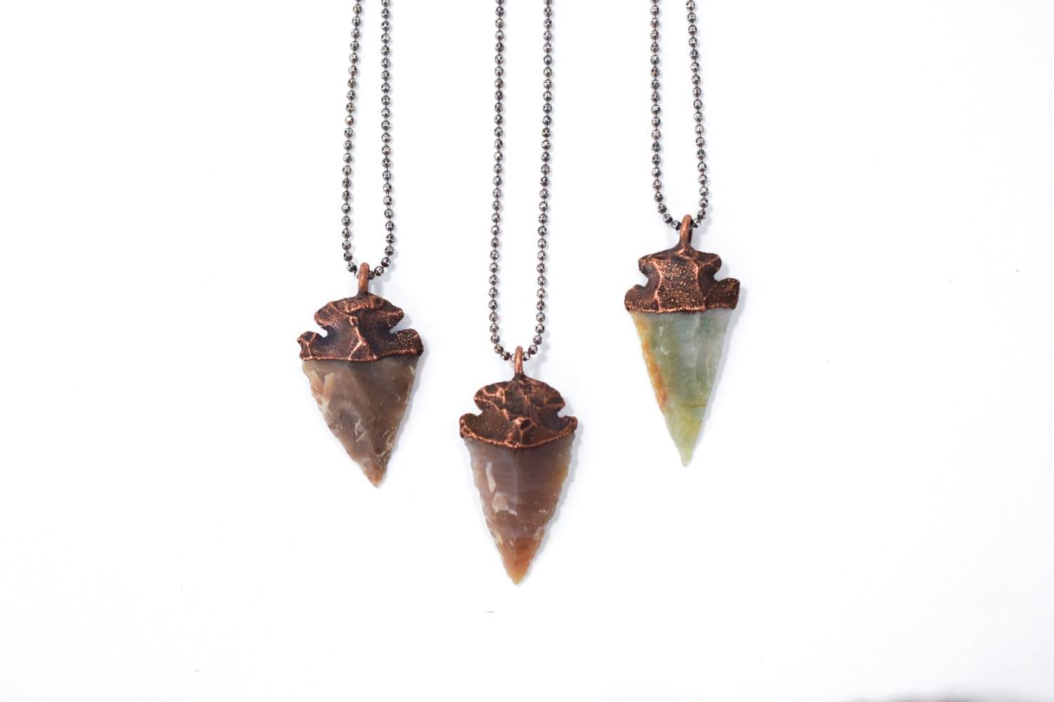 Arrowhead fossil necklace | Electroformed fossil jewelry