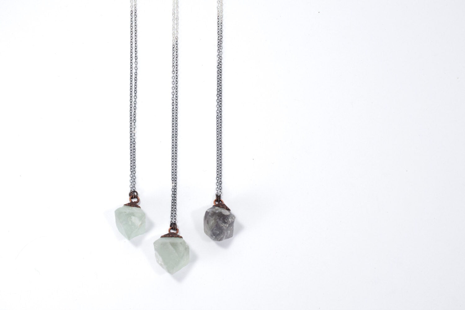 Raw fluorite necklace | Rough fluorite jewelry