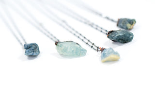 Rough aquamarine necklace | Raw aquamarine jewelry
