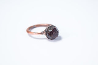 SALE Raw garnet ring | Deep Red Garnet ring