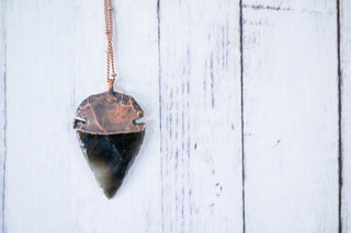 Dragonglass necklace | Obsidian arrowhead necklace