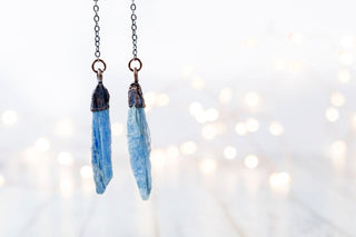 SALE Kyanite crystal | Blue kyanite earrings
