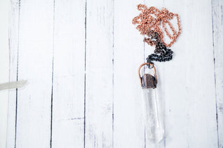 Quartz crystal necklace | Electroformed crystal necklace