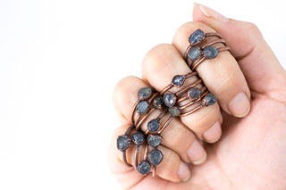Raw sapphire ring | Blue sapphire ring