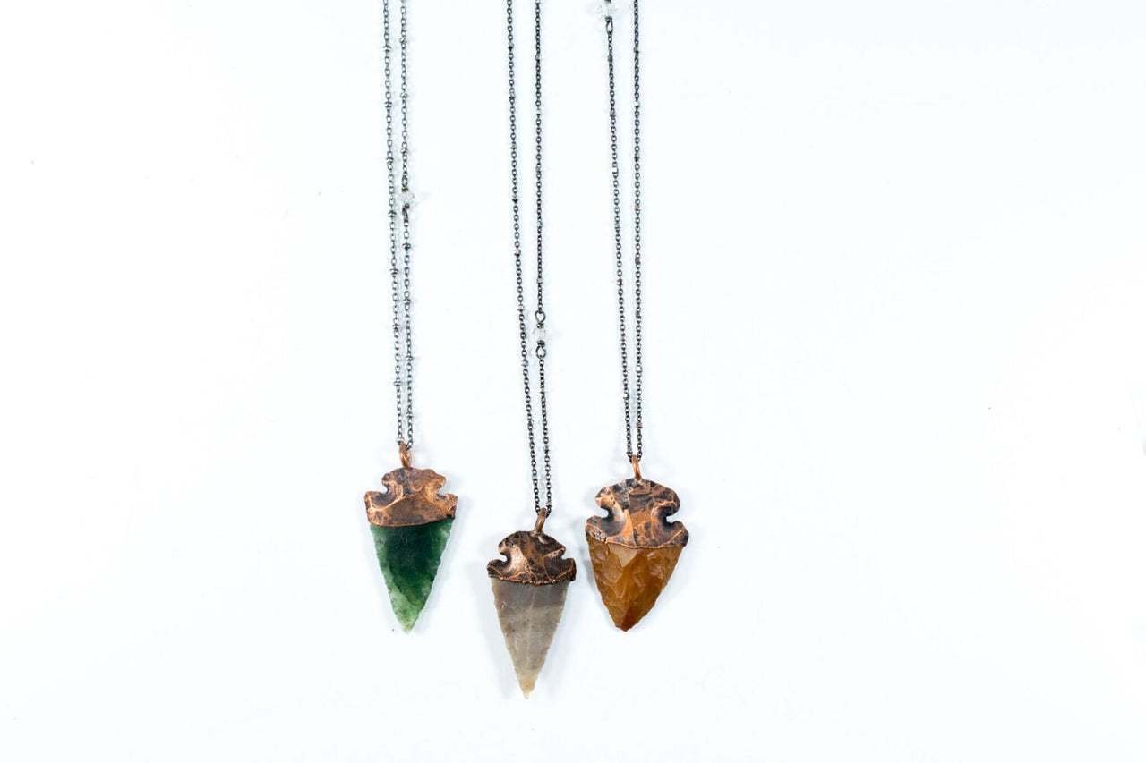 Arrowhead necklace | Knapped arrowhead pendant