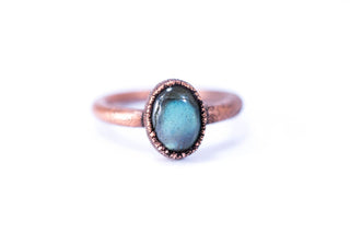 SALE Labradorite ring | Simple stone stacking ring