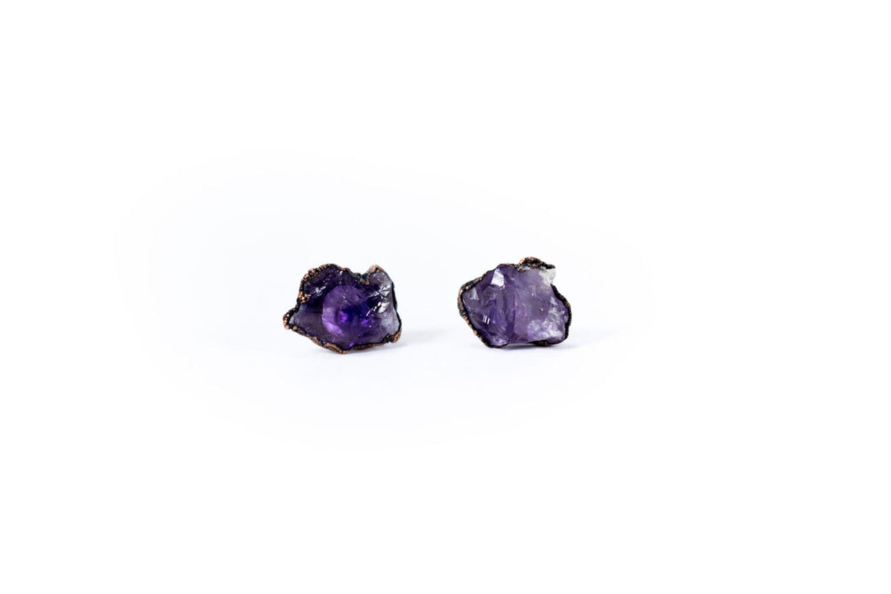 Amethyst crystal earrings | Amethyst post earrings