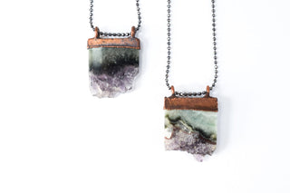 Amethyst crystal necklace | Amethyst slice pendant | Electroformed raw amethyst necklace | Raw crystal jewelry