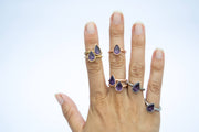 Faceted amethyst ring | Amethyst statement ring