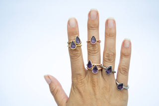 SALE Faceted amethyst ring | Amethyst statement ring