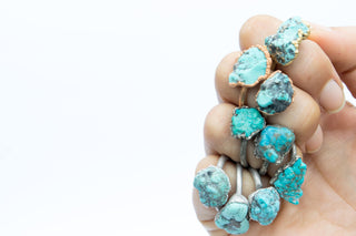SALE Turquoise nugget ring | Raw turquoise stacking ring