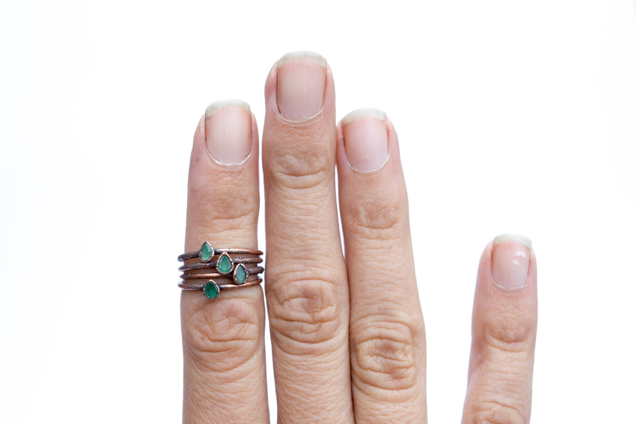 Emerald birthstone ring | Emerald crystal ring