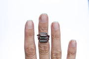 Bicolor tourmaline ring | Raw tourmaline ring