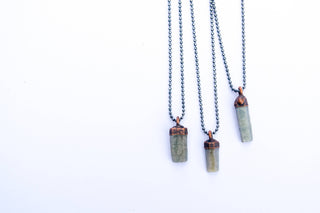 Raw sapphire necklace | Raw sapphire crystal pendant