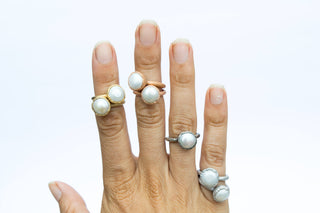 SALE Pearl ring | Pearl stacking ring