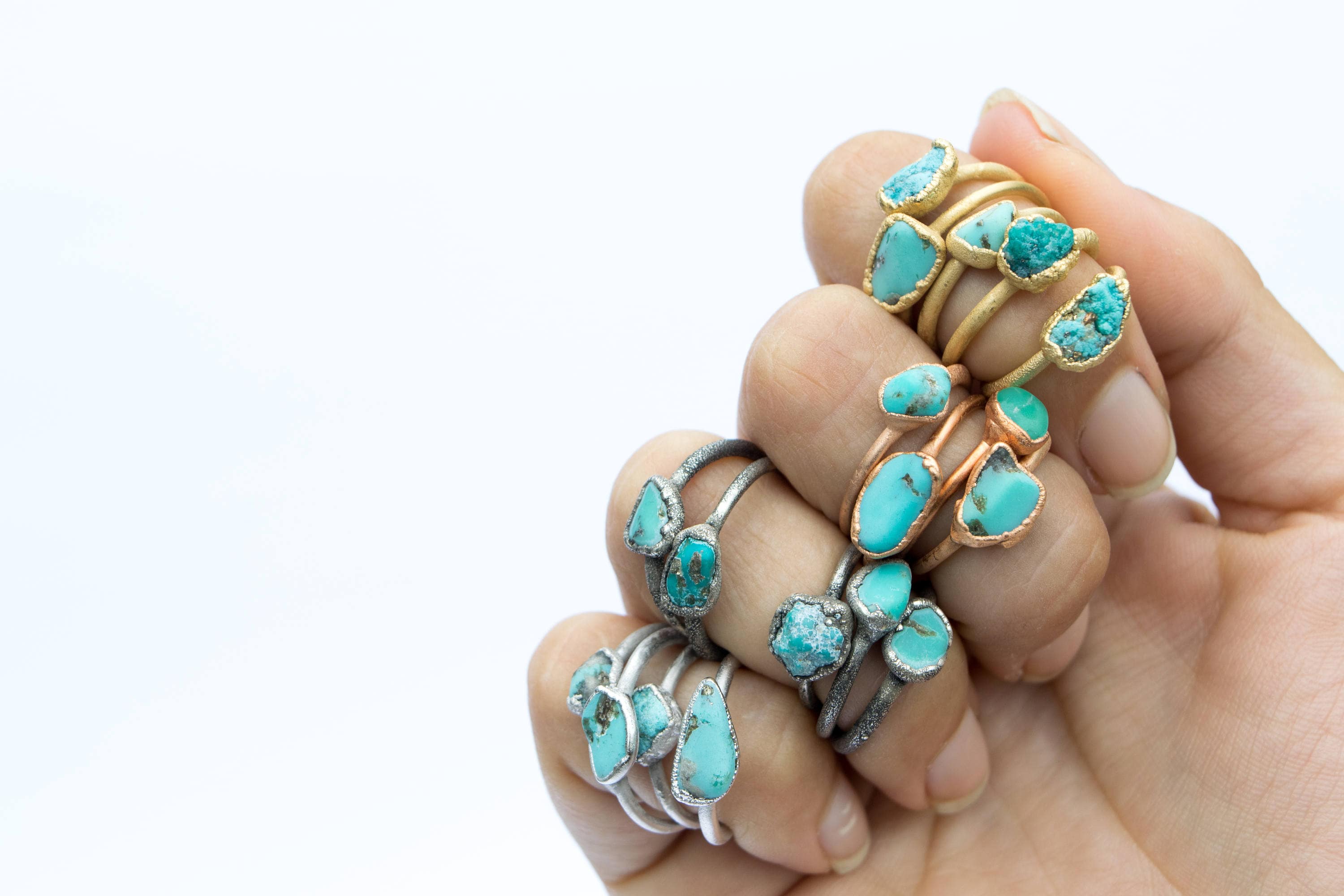 SALE Turquoise nugget ring Raw turquoise stacking ring – HAWKHOUSE