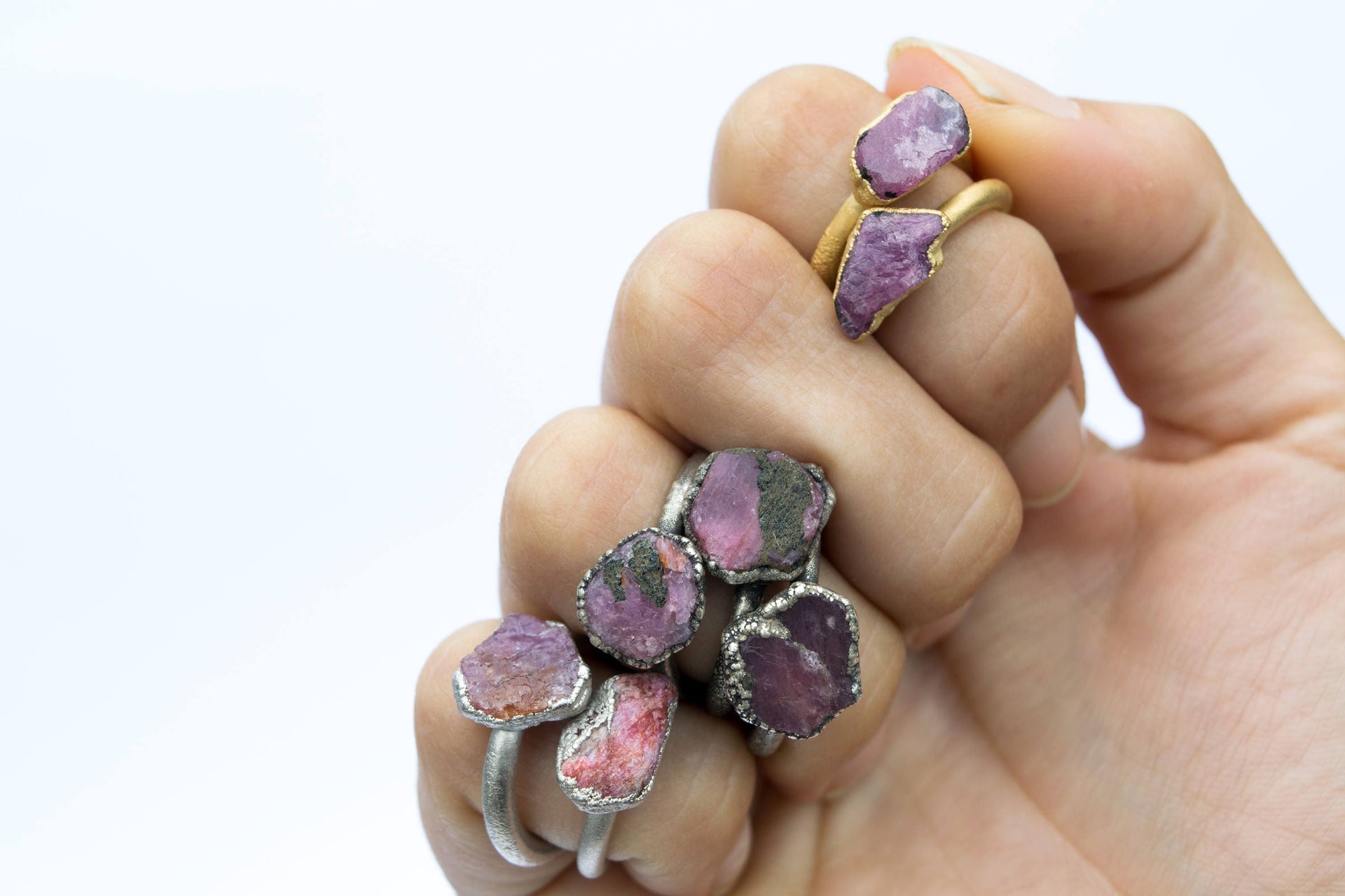 Raw ruby ring | Red ruby crystal ring