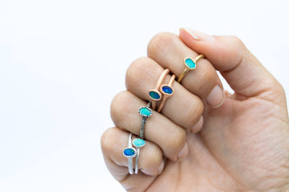 SALE Opal birth ring | Stacking birth ring
