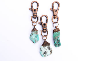 Turquoise keychain | Raw crystal keychain