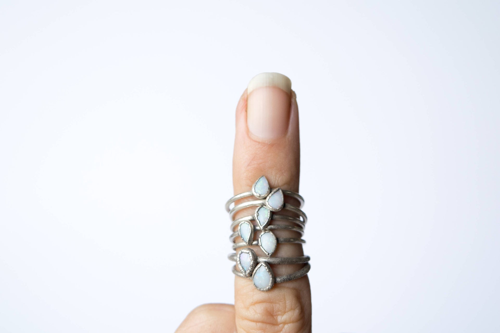 Teardrop opal ring | Rough opal ring