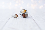 Oxidized Silver Citrine ring | Natural citrine ring