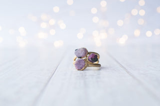 SALE Gold Ruby ring | Red ruby crystal ring