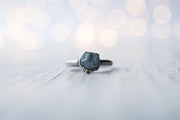 Oxidized Silver Sapphire ring | Blue sapphire ring