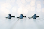 Oxidized Silver Kyanite ring | Blue Kyanite ring