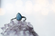 Oxidized Silver Kyanite ring | Blue Kyanite ring