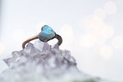 Raw Labradorite ring | Gemstone stacking ring