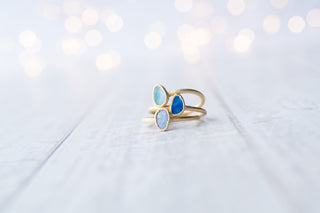 SALE Gold Opal ring | Stacking birthstone ring