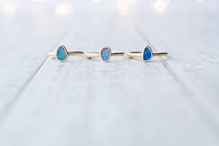 SALE Gold Opal ring | Stacking birthstone ring