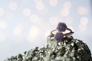 SALE Rose Gold Ruby ring | Red ruby crystal ring