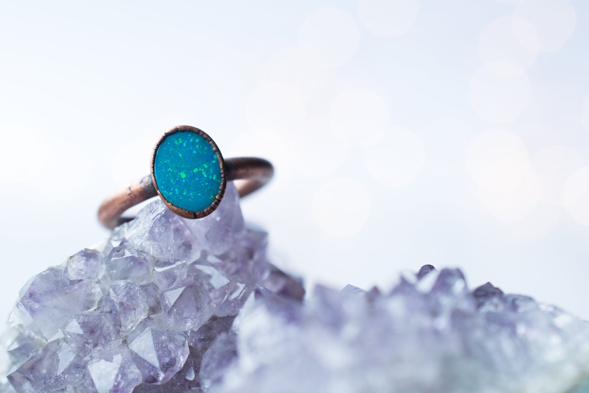 Opal birthstone ring | Stacking birthstone ring