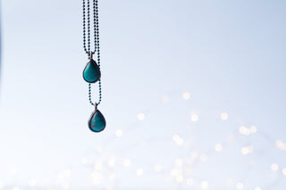 Turquoise teardrop necklace | Raw turquoise jewelry