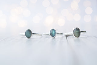 SALE Silver Labradorite ring | Gemstone stacking ring