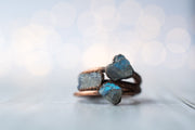 Raw Labradorite ring | Gemstone stacking ring
