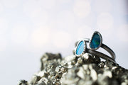 Oxidized Silver Opal Ring | Fiery opal ring