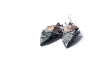 SALE Dragonglass | Obsidian arrowhead earrings