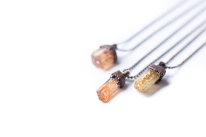 Raw Topaz Necklace | Topaz crystal necklace
