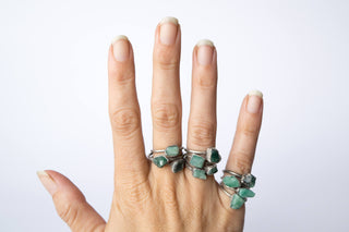 Rough emerald ring | Raw Emerald birthstone ring