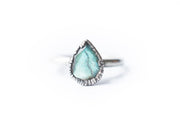 Silver Labradorite ring | Gemstone stacking ring