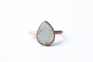 SALE Druzy Ring | Crystal Teardrop Ring