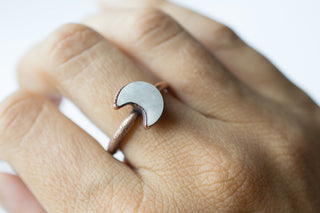 White Quartz ring | Simple stone stacking ring